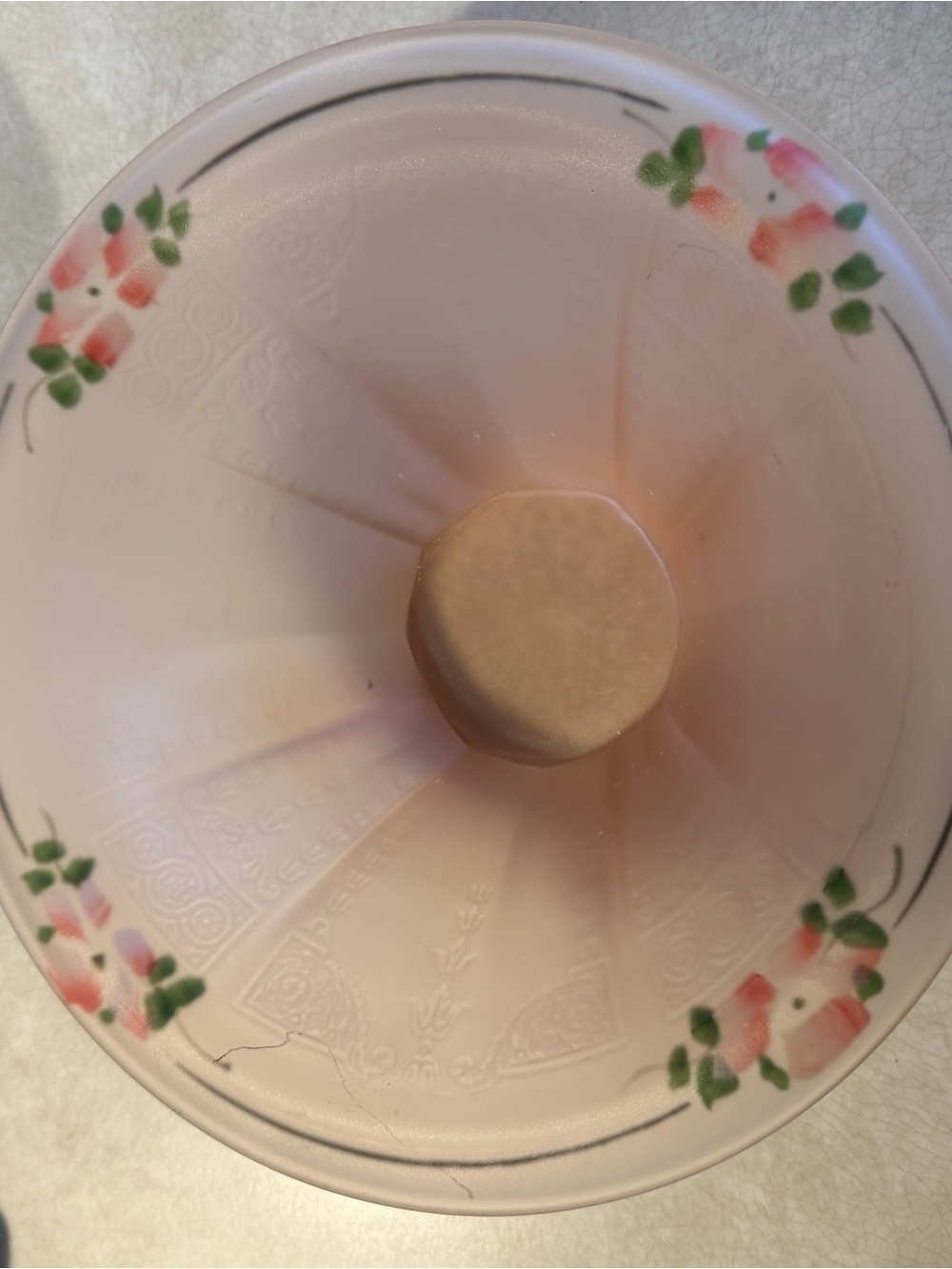 Vintage Hocking Glass Princess Satin Pink Depression Hat Bowl Handpainted (RARE)